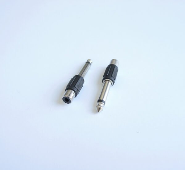 SONY DSC Букса преходна, MONO, метална, 6,3mm JACK(м), RCA(ж)