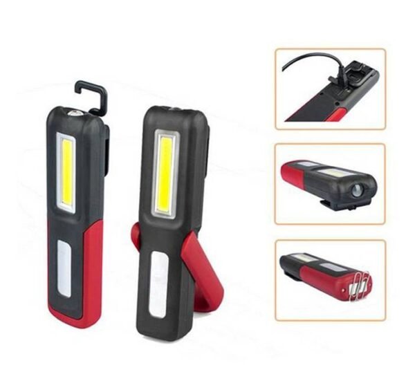 LED фенер, акумулаторна батерия, магнит, кука, стойка, 2 режима, 3W+3W