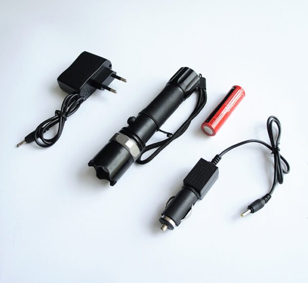 LED фенер комплект, акумулаторна батерия 18650, касета за батерии 3xAAA, 1,5V, 3W