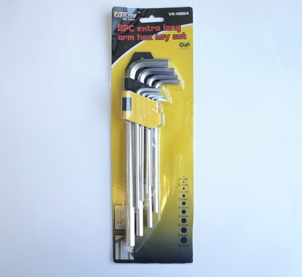 Имбусни дълги (шестограми) ключове Г-образни комплект 9бр. 1,5 - 10mm