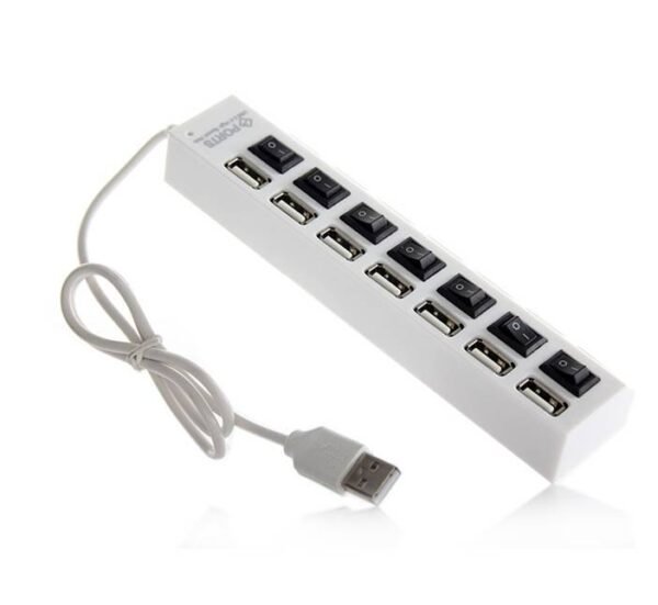 Разклонител USB HUB, хъб с ключ, 7xUSB, 0,5m