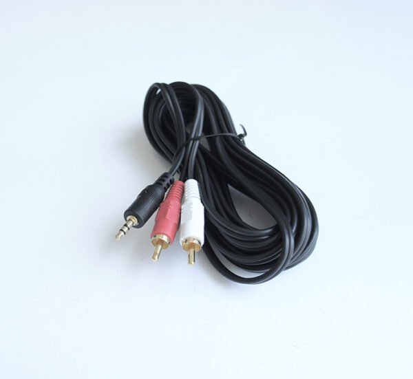 Кабел за аудио, STEREO, 3,5mm JACK(м), 2xRCA(м), черен, 5m