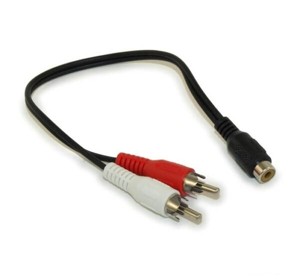 Кабел преходен 2xRCA(м)/RCA(ж) 0,2m