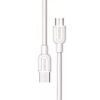 Кабел, бързо зареждане, бял, USB-A(м), MICRO USB(м), 1m, 2.1A