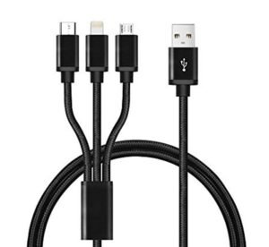 Кабел универсален DE-C40, силиконов, USB-A(м), USB-C(м), MICRO USB(м), Apple lightning(м) 1,2m