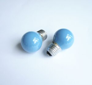 Лампа сфера мини синя с цокъл E27 220V 25W