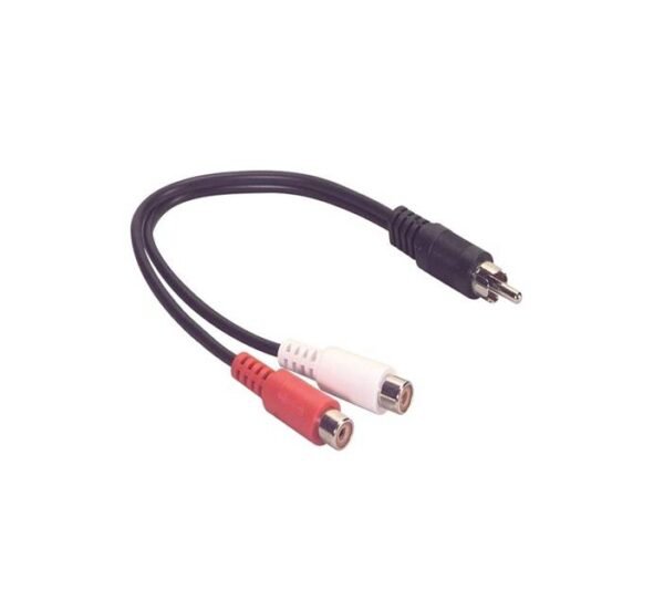 06834-A.jpg Кабел преходен, 2xRCA(ж), RCA(м), 0,3m