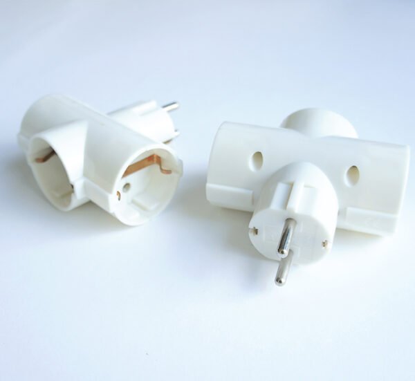 Разклонител за контакт ъглов 3-ка без кабел бял 220V 16A