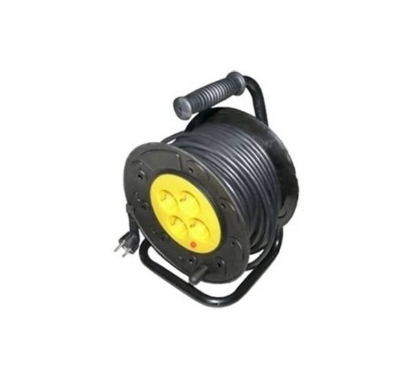 Макара с кабел, термозащита, черна, 50m, 220VAC, 16A, 3x1,5mm2