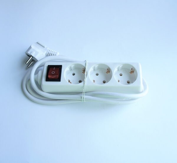 SONY DSC Разклонител C1-H3T, контакт, ключ, 3-ка, бял, 1,5m, 220VAC, 10A, 3x1,5mm2