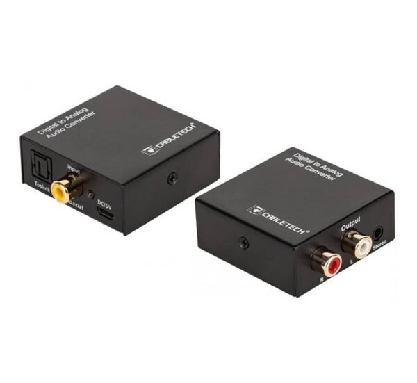 Оптичен аудио конвертор, преобразувател, вход 1xRCA(ж), оптика(ж), изход 2xRCA(ж)