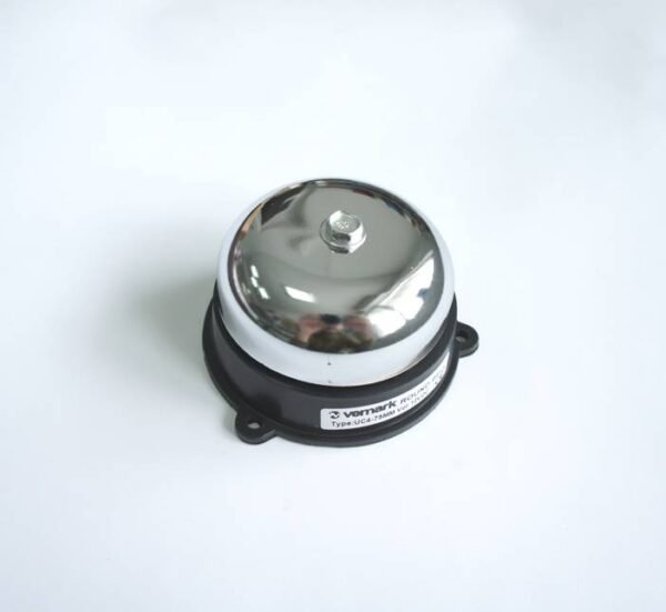 11050-A.jpg Алармен звънец UC4, механичен, сив, 12VDC, Ф75mm