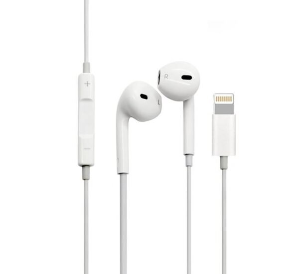 Слушалки за Iphone, кутия за гравиране, тапи, микрофон, кабел apple lightning(м), 1m