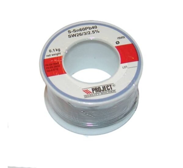 Тинол за запояване PROJECT, Ф1mm, 100g, Sn60, Pb40, 2,5%