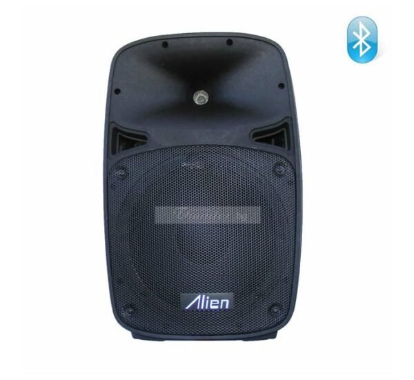 21011968.jpg Преносима активна караоке тонколона 10" с вграден усилвател и 2 безжични микрофона 120W