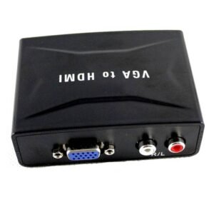 Конвертор, преобразувател вход VGA(ж)+2xRCA(ж) изход HDMI(ж)
