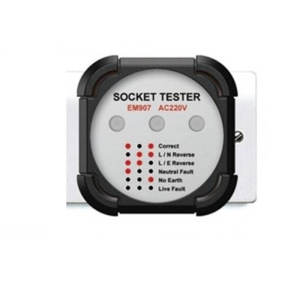 Тестер за проверка на контакти EM907 (фаза, нула, заземяване)