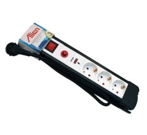 Разклонител YS-N6013S, контакт, защита, ключ, 3-ка 1,5m, 220VAC, 16A, 3x1,5mm2