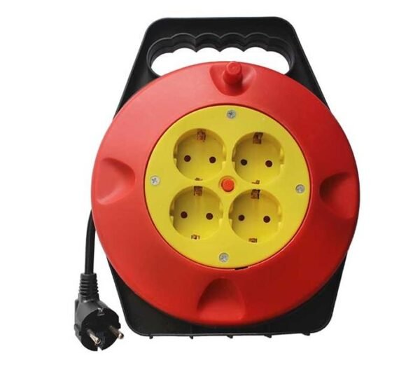 40045-A.jpg Макара с кабел, термозащита, черна, 10m, 220VAC, 16A, 3x1,5mm2