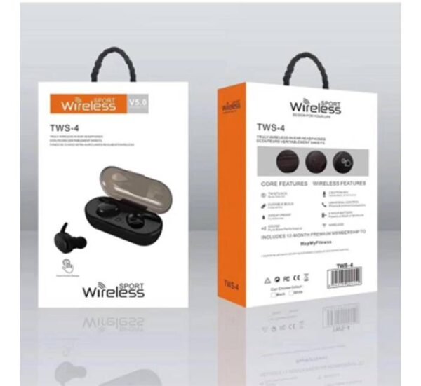 09180-C Слушалки тапи TWS-4, блутуут, стерео, функция handsfree