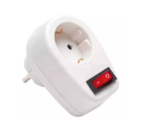 40073-A Разклонител за контакт 8958, шуко, ключ, без кабел, бял, 220V, 16A, 3680W