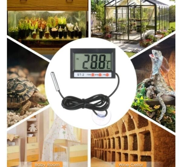 Термометър ST-2, сонда, вътрешна, външна температура, часовник, -50°C до 70°C, 1,2m