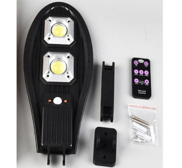 Прожектор LED, уличен с монтажна стойка, соларен панел, ДУ, 2x7W, 6000K, IP67