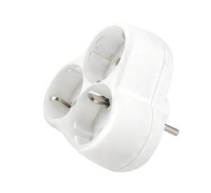 Разклонител за контакт YONKA, 3-ка, без кабел, бял, 220V, 16A