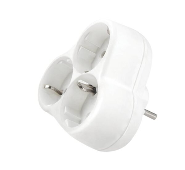 09521-D Разклонител за контакт YONKA, 3-ка, без кабел, бял, 220V, 16A