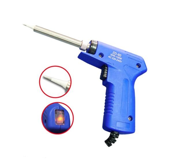 Поялник ZD-90, права човка, нагревател, 2 степени, 220VAC, 30W, 130W