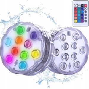 2 бр. водоустойчиви LED лампи RGB с дистанцинно
