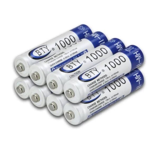 Акумулаторна батерия BTY, презареждаема, 1,2VDC, 1000mAh, AAA, R03, Ni-MH