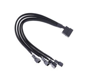 Захранващ кабел, сплитер за вентилатори, Molex-M, 4x4P, 0,3m, 12V