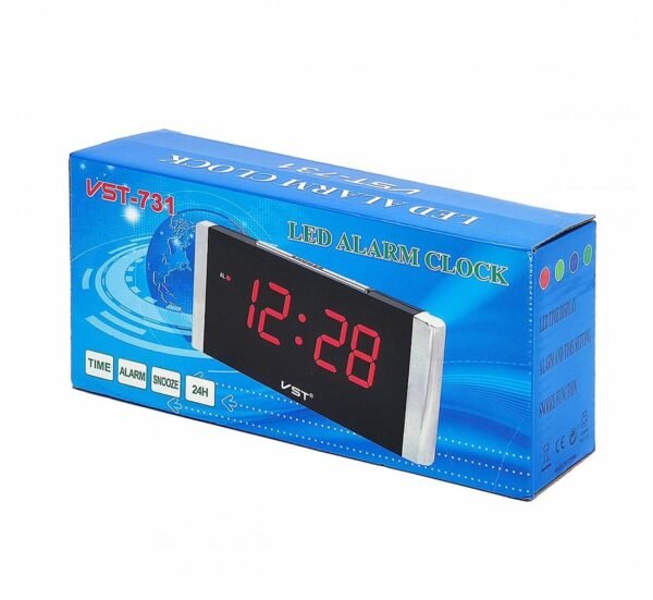 Настолен LED часовник 731W, календар, термометър, аларма, -10°C до 50°C