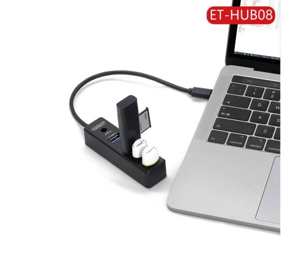 04949-B Разклонител високоскоростен ET-HUB08, Type-C хъб, 4xUSB, 0,3m