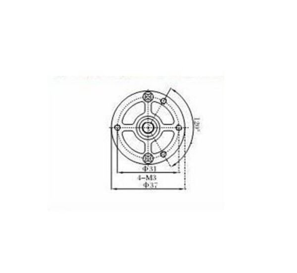 Електрическо моторче VGA37RG-275i, редуктор, 12VDC, 12RPM, Ф37x64mm