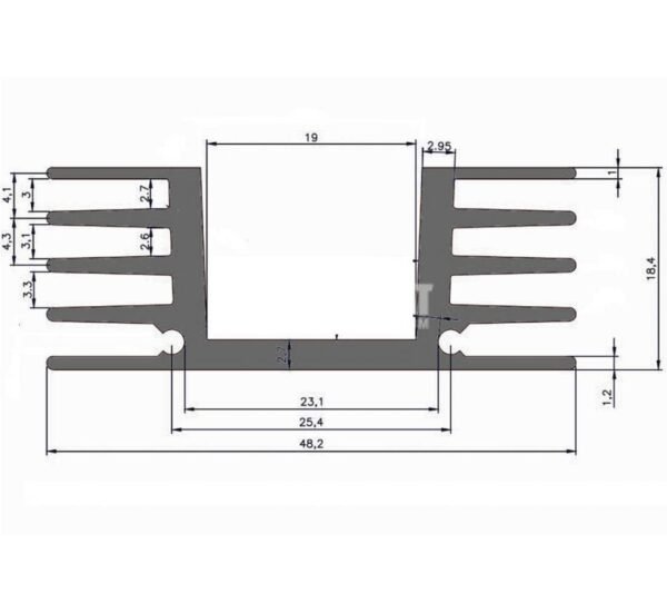 Радиатор V2055, алуминиев за охлаждане, сребрист, 40x30x18mm
