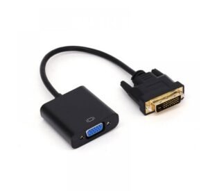 Кабел с конвертор, преобразувател, вход DVI-D 25pin(м), изход VGA(ж), 0,3m