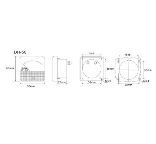 Волтметър аналогов 69L13, AC, директен, 300VAC, Ф50mm, 80x65mm