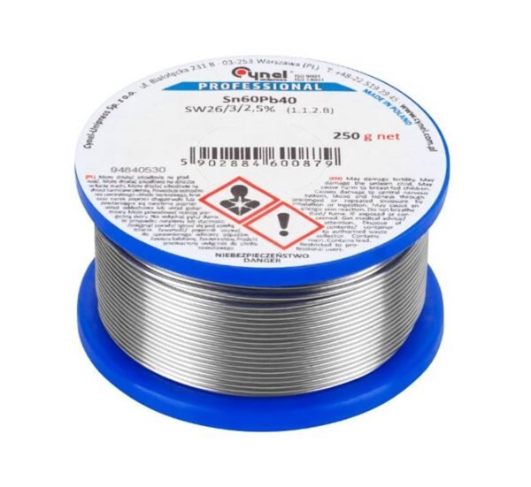 Тинол за запояване CYNEL, Ф0,7mm, 250g, Sn60, Pb40, 2,5%