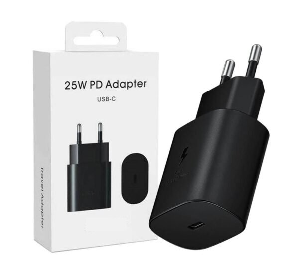20637-C Мрежово зарядно, съвместимо с Samsung, бързо зареждане, черен, USB-C, Type-C, 25W