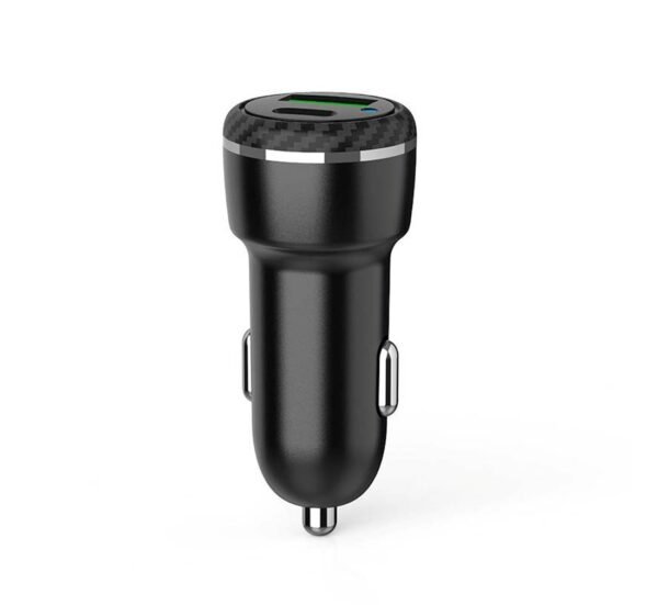 Автомобилно зарядно TX568C, бързо зареждане, USB, Type-c, от 5V до 12V, 25W