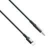 Аудио кабел за музика De-42ca, Type-C(м), 3,5mm JACK(м), черен, 1m