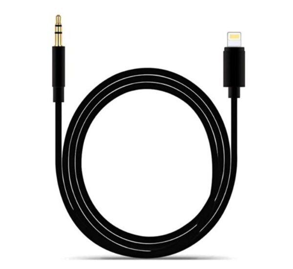 23337-A Аудио кабел за музика DE-42ia, iPhone, Apple lightning(м)/3,5mm JACK(м), черен, 1m