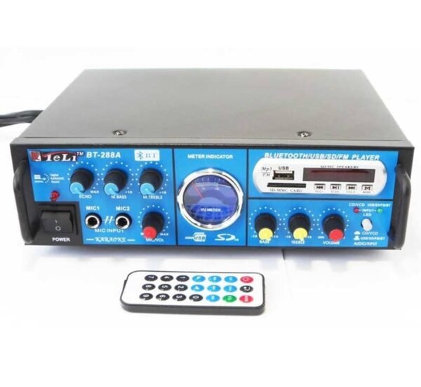 Караоке, блутуут, домашен, аудио усилвател BT-288A, FM, SD, USB, BLT, 2x80W, 220VAC