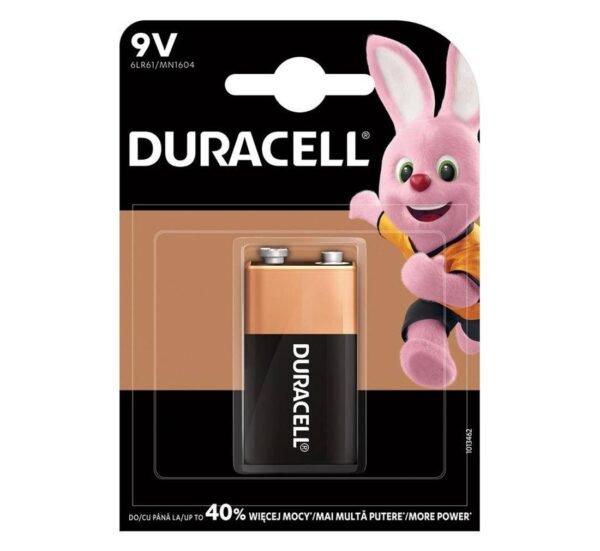 Алкална батерия DURACELL, 9VDC, 6LF22, MN1604