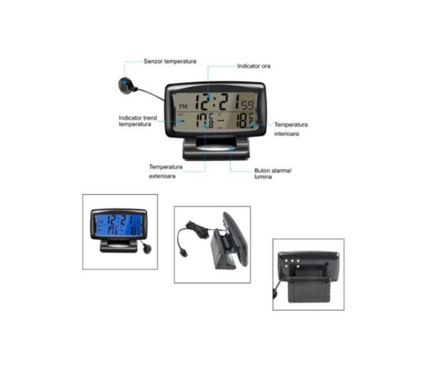 Настолен LED часовник MD-350-2, календар, термометър, аларма, -20°C до 50°C