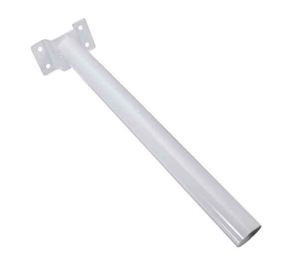 Монтажна стойка за уличен прожектор, метална, крепежи, бяла, Ф50x450mm