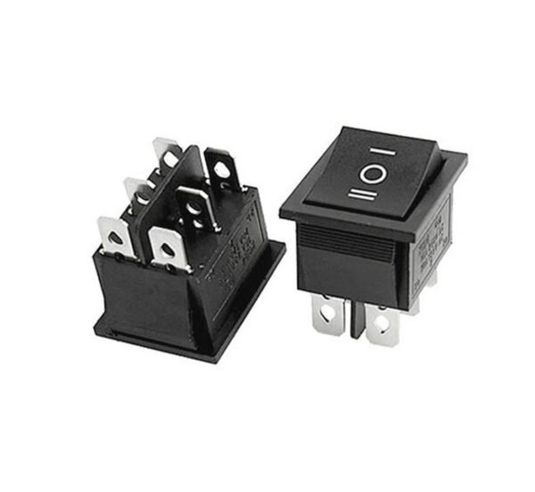 Kлюч RS606, 6pin, 3 положения, черен, 250VAC, 16A, 30x25mm