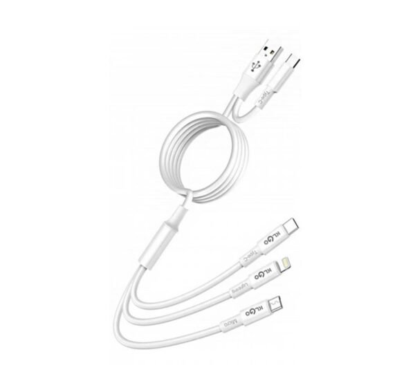06196-A Кабел универсален S-665, силиконов, USB-A(м), USB-C(м), MICRO USB(м), Apple lightining(м) 1m